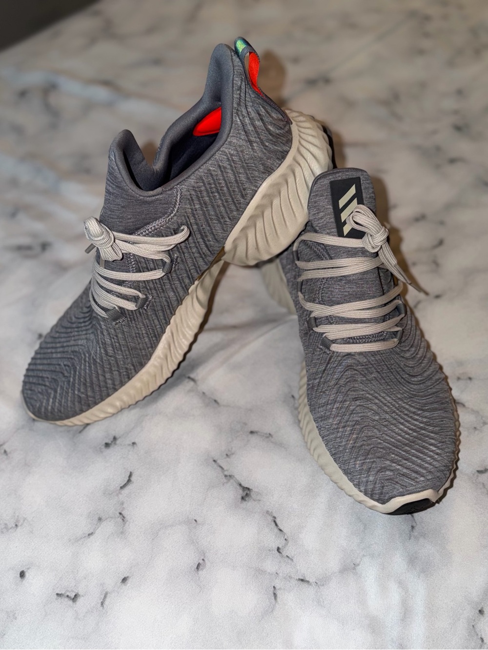 NWOT Adidas Alphabounce Grey Continental Grey with Cream Soles